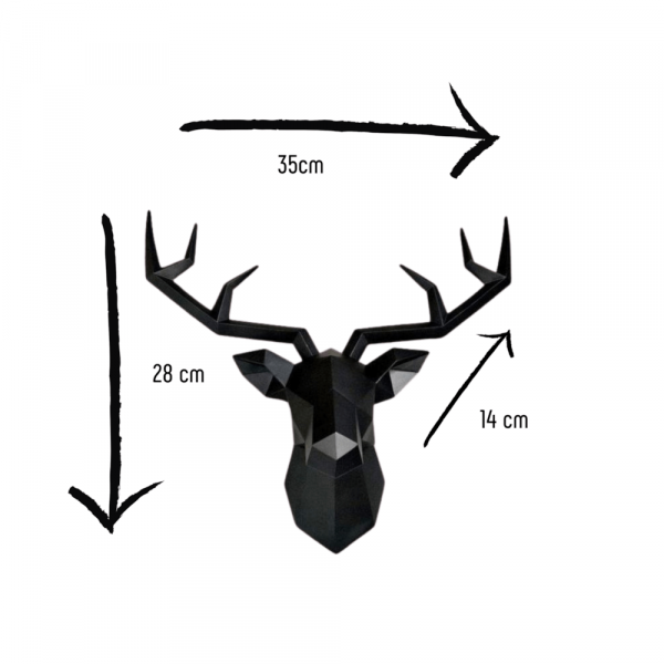 Medium Geometric Deer Head Wall Sculpture