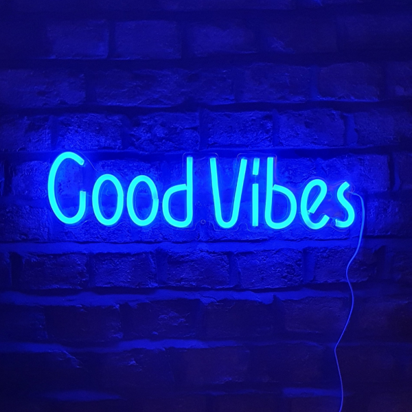 Good Vibes Blue Neon LED Sign