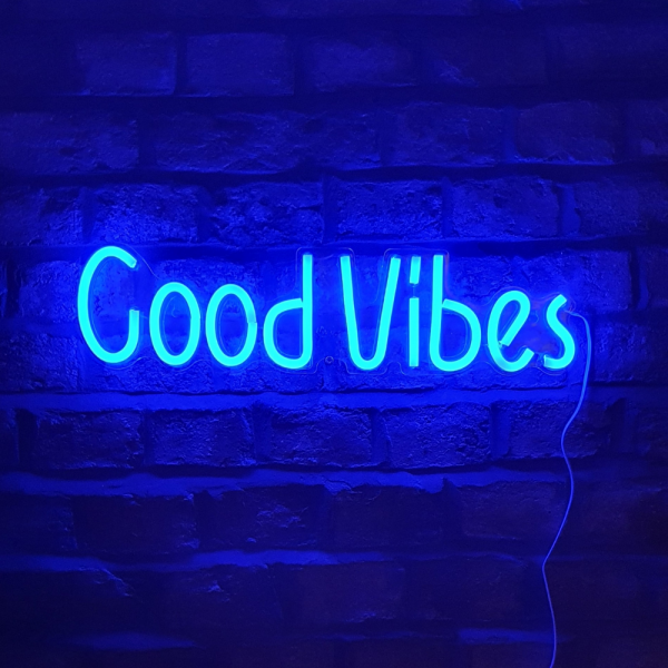 Good Vibes Blue Neon LED Sign | Plushlife