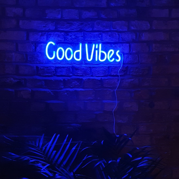 Good Vibes Blue Neon LED Sign