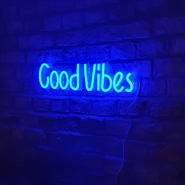 Good Vibes Blue Neon LED Sign