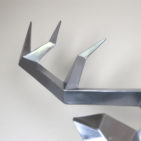 Limited Editions – Large Geometric Deer Head Wall Sculpture Full Chrome