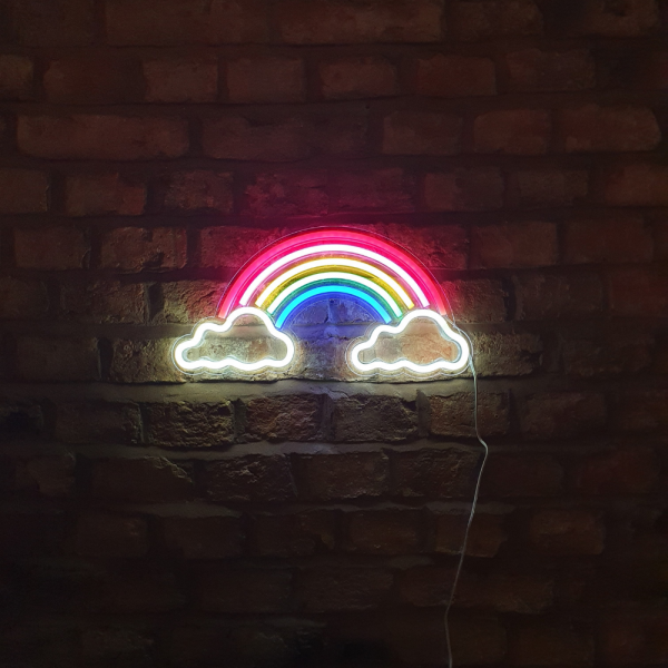 Rainbow with Clouds Neon LED Sign