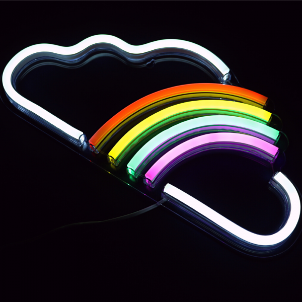 Cloud with Rainbows Neon LED Sign