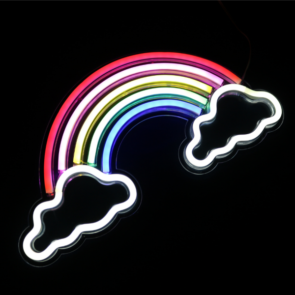Rainbow with Clouds Neon LED Sign
