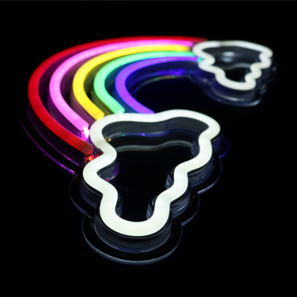 Rainbow with Clouds Neon LED Sign