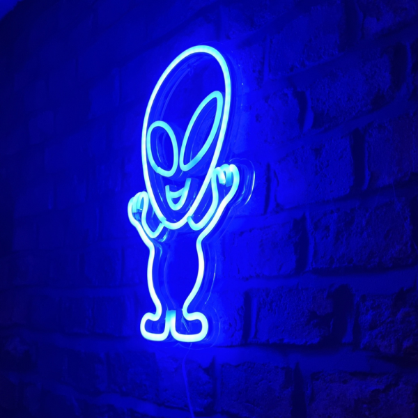 Blue Alien Neon LED Sign