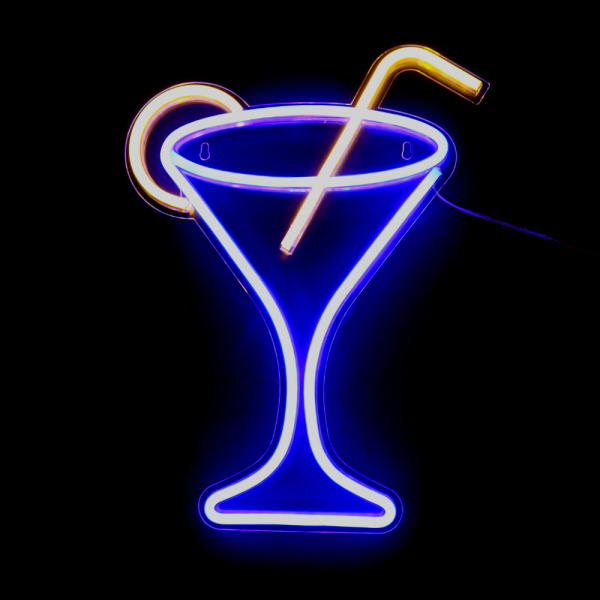 Blue Cocktail Bar Neon LED Sign