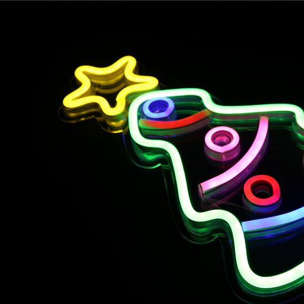 Festive Christmas Tree Neon LED Sign
